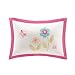 Spring Bloom Plush Floral Applique and Embroidered Throw Pillow, Casual Print Little Spring Oblong Decorative Pillow, 14X20, Pink Multi