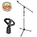 Pyle Foldable Tripod Microphone Stand - Universal Mic Mount and Height Adjustable from 37.5'' to 65.0'' Inch High w/ Extending Telescoping Boom Arm Up to 28.0'' - Knob Tension Lock Mechanism PMKS3 primary