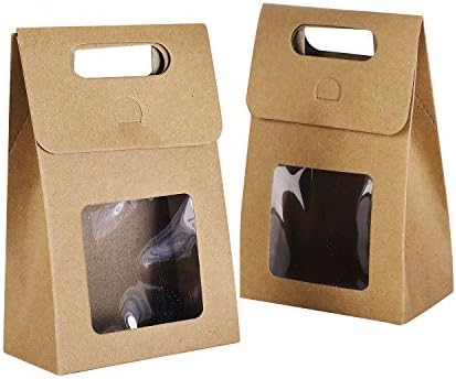 Cookies/Candy/Cake/Coffee/Tea/Nuts Bags,TtoyouU 12pcs Large Food Cookies/Candy/Cake/Coffee/Tea/Nuts Stand up Square Box Bags with Clear Window (Coffee)