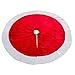 MrXLWhome Christmas Tree Skirt Red 48inches, Large Red Velvet Holiday Christmas Tree Decoration Skirts, Red and White Tree Skirts