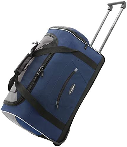 Travelers Club Adventure Upright Rolling Duffel Bag, Navy Blue/Grey, 30 Inch 86.2L 1 Travelers Club Adventure Upright Rolling Duffel Bag, Navy Blue/Grey, 30 Inch 86.2L