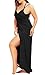 Fadalo Plus Size Spaghetti Strap Cover Up Beach Backless Wrap Long Dress (XX-Large, Black)