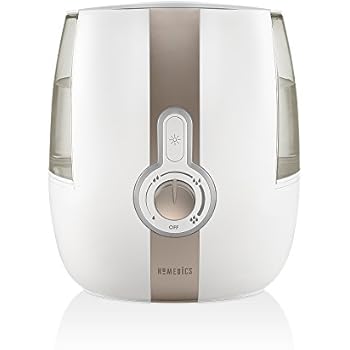 Cool Mist Ultrasonic Humidifier| 1.4 Gallon Tank, 65 Hour Runtime, Nightlight, Auto Shut-Off | Clean Tank Technology, BONUS DEMINERALIZATION CARTRIDGE | HoMedics