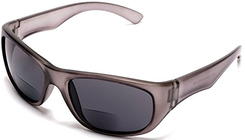Samba Shades Brando Brenda Sports Bi-Focal Sun Readers Outdoor Comfort Sunglasses Matte Gray +2.00