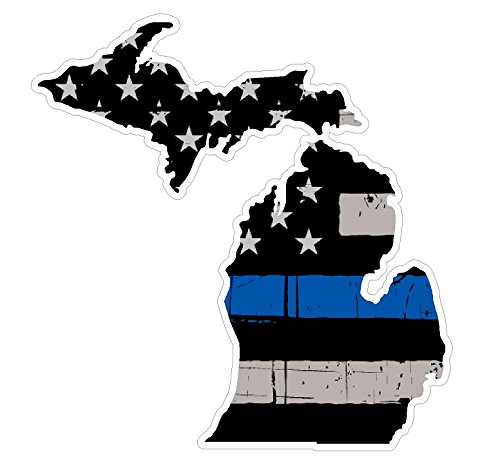 Michigan State (U23) Thin Blue Line Vinyl Yeti Tumbler Decal Sticker Laptop/Netbook