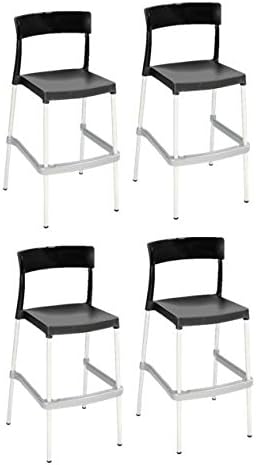 Tensai Barcelona Bar Stool - Black - Set of 4