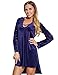 ZXZY Women Irregular Hem V Neck Velvet Midi Dress Tops
