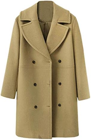 Womens Long Woolen Coat, Sunyastor Fashion Double Breasted Lapel Walker Overcoat Parka Jacket Thick Warm Cardigan
