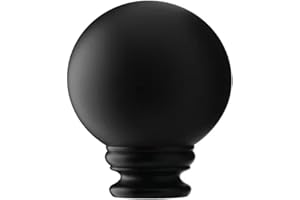 NINJAMO Matte Black Plastic Curtain Rod Finial Set of 2 (Gunmetal Plastic)