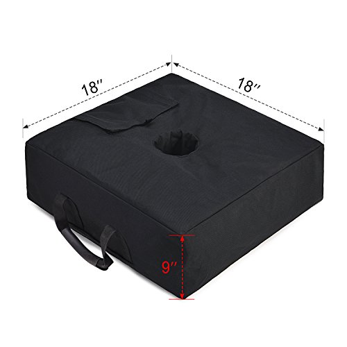 MaidMAX Umbrella Base Weight Bag, 18'' Umbrella Anchor Sand Bags with Large Opening, Fits Patio Beach Offset Cantilever & Standard Outdoor Umbrellas, Square