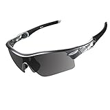 Ewin E02 Polarized Sports Sunglasses with 5 Interchangeable Lenses for Men Women Golf Baseball Volleyball Fishing Cycling Driving Running Glasses
