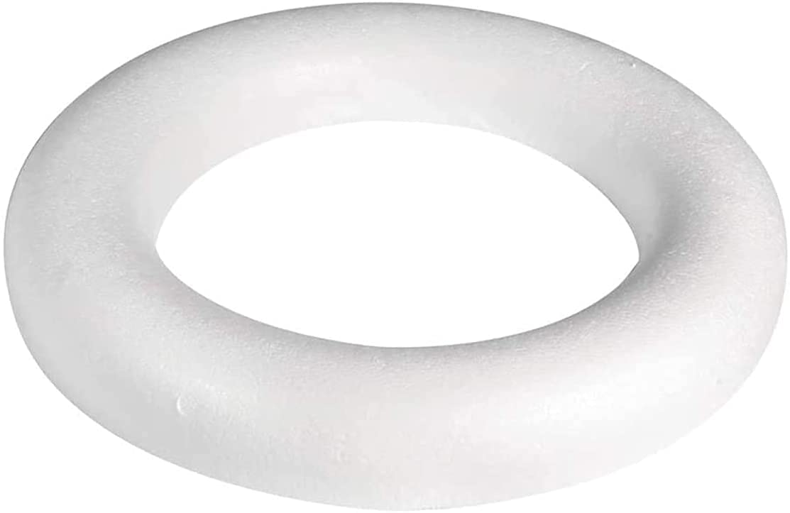 arkCRAFT Festive Polystyrene Half Round Rings/Wreaths (5, 25cm) White
