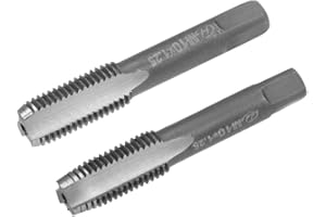 uxcell Metric Hand Tap M10 Thread 1.25 Pitch 3 Straight Flutes H2 Alloy Tool Steel Bottom & Taper Screw Tap Set Tapping Tools