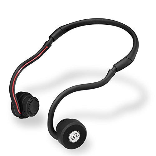 GGGarden [Bone Conduction] B2 Sport Foldable Bluetooth Earphone Headphone With Mic - Red