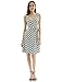PattyBoutik Women V Neck Sleeveless Print Dress (Ivory and Black 27 Small)