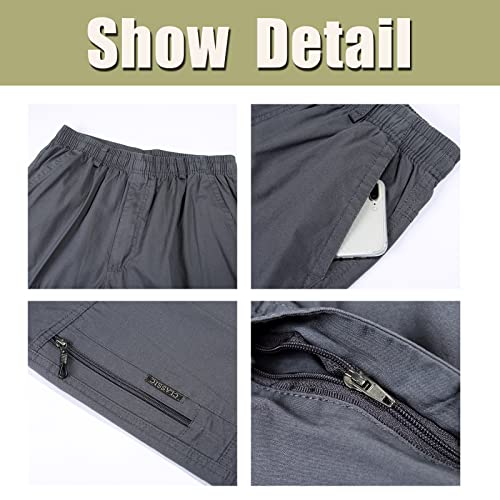 Btmpmcs Men's Summer Shorts 3/4 Cargo Cotton Casual Bermuda Shorts Sports Fitness Gym Shorts Elastic Waist