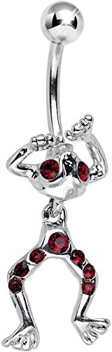 NEW Body Candy FROG - RUBY RED Gem Dangle Belly Button Ring