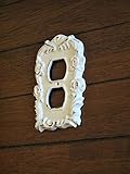 Antique White Decorative Electrical Outlet Plate/Plug-in Cover/Vintage Style /Cast Iron/Shabby Chic Style/Antique White or Pick Your Color