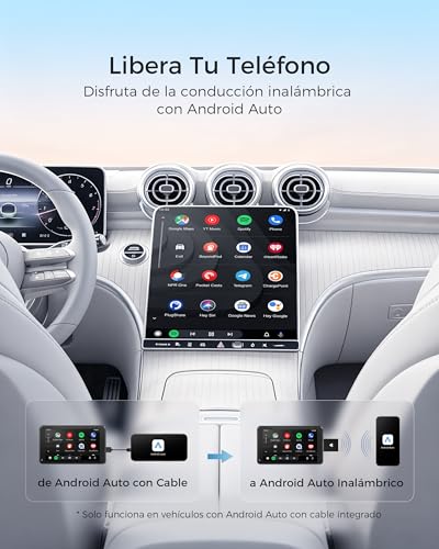 WityEye Wireless Android Auto Adapter, AA Wireless for Android Smartphone 11+, Bluetooth V5.3, Dual Core WLAN to 5.8GHz, High Speed and Stable
