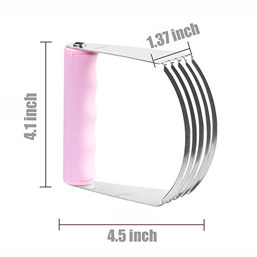 Pastry Cutter Stainless Steel - Professional Baking Dough Blender with Blades