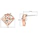 UHIBROS Diamond Shaped Earrings Unisex Hypoallergenic Stainless Steel Earrings Cubic Zirconia Stud Earrings Gold