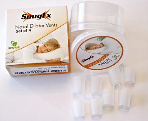 SnugFx Nasal Dilator Set of 4 - Silent Mute Snoring - Aids in Snoring by opening the Airway, Increasing Oxygen Intake - Set of 4
