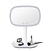Ovonni LED Vanity Makeup Mirror with 10X Magnification Spot, Lighted Table Lamp with Touch Screen and Adjustable 360°Rotation for Countertop Bathroom Cosmetic, White