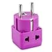 European Plug Adapter by Yubi Power 2 in 1 Universal Travel Adapter with 2 Universal Outlets - 5 Pack - Combo - Shucko Type E / F for France, Germany, Spain, Sweden, Turkey, Ukraine and More!