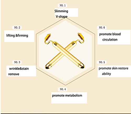 LHFJ Facial Roller 24k Beauty Facial Roller Vibration Skincare Massager For Slimming,dark Circle&puffiness Removal Anti Wrinkle