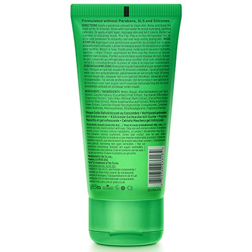 Yes To Cucumbers Cooling Jelly Mask for Sensitive Skin, 3 Fluid Ounce