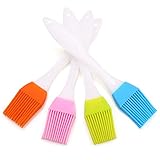 BBQ Brush Silicone, MOBOREST Pastry Brush & Basting Brushes, Good for Camping Grilling/Desserts Baking, Barbecue Utensil, Essential Kitchen Bakeware tools/Gadgets, Dishwasher Safe(4in1)