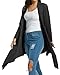 Zeagoo Women Long Sleeve Draped Open Front Fall Cardigan Sweater,Black,Large