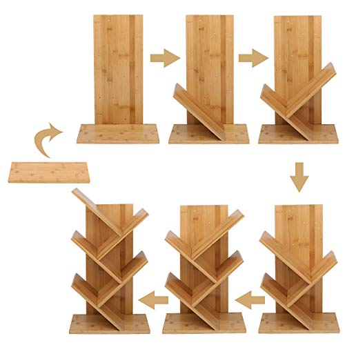 Tree-Bookshelf-Bamboo-Wood-Bookcase-Rack-4-Tier-Book-Rack-Free-Standing-Holder-Organizer-Book-Storage-Organizer-Shelves-BooksCDsAlbumsFiles-Holder-Display-Storage-Rack-for-Home-Office