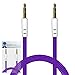 iTALKonline WileyFox Swift 2X Purple FLAT 3.5mm Male to Male Gold Plated Mini Jack to Jack AUX Auxiliary Stereo Connection Cable Lead Wire