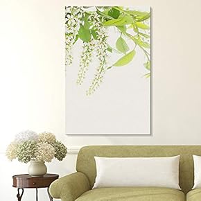 Green Leaves and White Flowers on Tree Branch