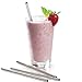 Stainless Steel Straws, Straight, Metal Drinking straws,set of 4, 10.5''，Cleaning Brush Included