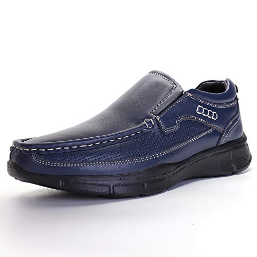 VENSHINE Mens Slip on Loafer Lightweight Leather Fashion Casual Walking Shoes for Business Work