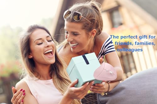 Wireless Mouse Ergonomic Vertical Pink Rechargeable Silent Upright Comfortable Carpal Tunnel Ergo Optical Cordless Mice for Small Middle Hands for PC Laptop Computer Macbook Office Work Wrist Pain