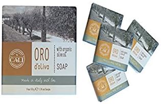 Baronessa Cali Oro D'Oliva Organic Olive Oil Bar Soap Gift Set - Deep Moisturizing and Refreshing - 1.76 Ounce, Pack of 4