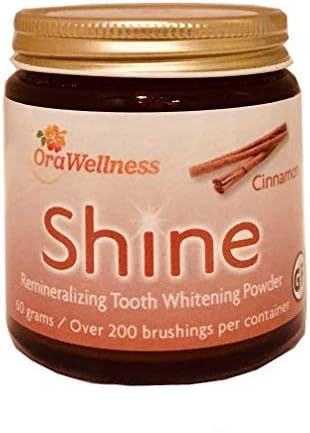 OraWellness Shine Remineralizing Natural Teeth Whitening Powder, Tooth Stain Remover and Polisher With Kaolin Clay Powder, Cinnamon