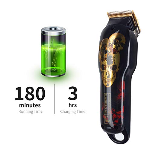 Cordless Hair Trimmer, BESTBOMG Professional Hair Clippers Beard Trimmer for Men Haircut Kit Rechargeable Barber Electric Shavers Hair Removal Tools with 2000mAh Li-Ion,6pcs Guide Combs
