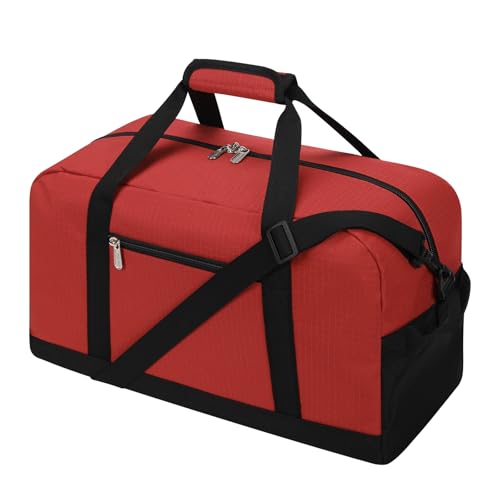 Apenze Small Gym Bag 18 inch Carry On Duffel Bag for Weekender Travel - Red