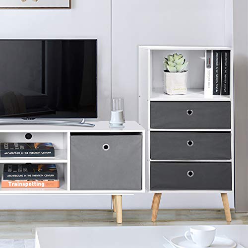 Aingoo Modern Bookcase with Removable Drawer Shleves Storage Open Shelf