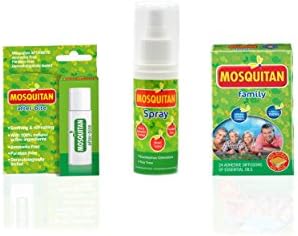Mosquitan Family All-Natural Anti Mosquito Travel Pack | Includes Deet Free Mosquito Gel, Anti Mosquito Patches and Roll on After-Bite Ointment – Your Essential Kit For The Family