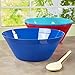 Newport 10-inch Plastic Salad and Snack Bowls | set of 6 in 3 Basic Colors