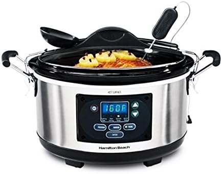 Hamilton Beach 6 Quart Portable Set 'n Forget Probe Slow Cooker, (Temperature Probe, 6-Quart 33967)