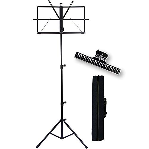 IRONTREE Music Stand - Folding Music Holder with Carrying Bag - Thumbnail 7