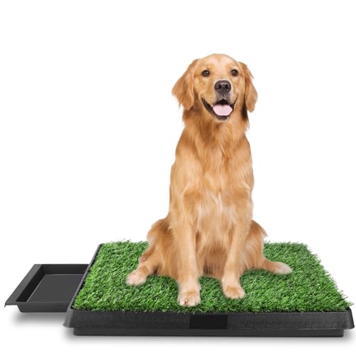 Dog Toilet 63 x 50 cm with Three-tier Structure and Artificial Grass, Suitable for Small Dogs and Older Dogs, Training Behavior