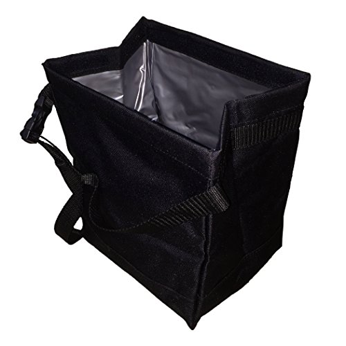 Maxsa 21520 Waterproof Seatback Trash Can with Velcro Closure, Black