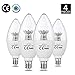 AED Lighting Candelabra LED Bulbs, 60-Watt Incandescent Bulb Equivalent, B11 Led Light Bulbs E12 Base Chandelier Bulb Replacement Neutral White 4000K, Pack of 4